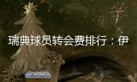 瑞典球员转会费排行
：伊萨克居首	，埃兰加第三