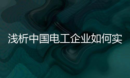 电工企业要获得利润增长